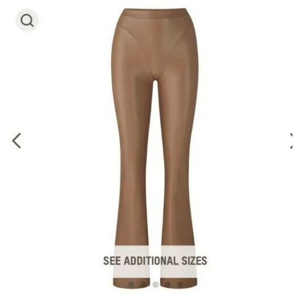 Skims Womens Faux Leather Seamed Bootcut Pants - Color CEMENT-‎ 4X